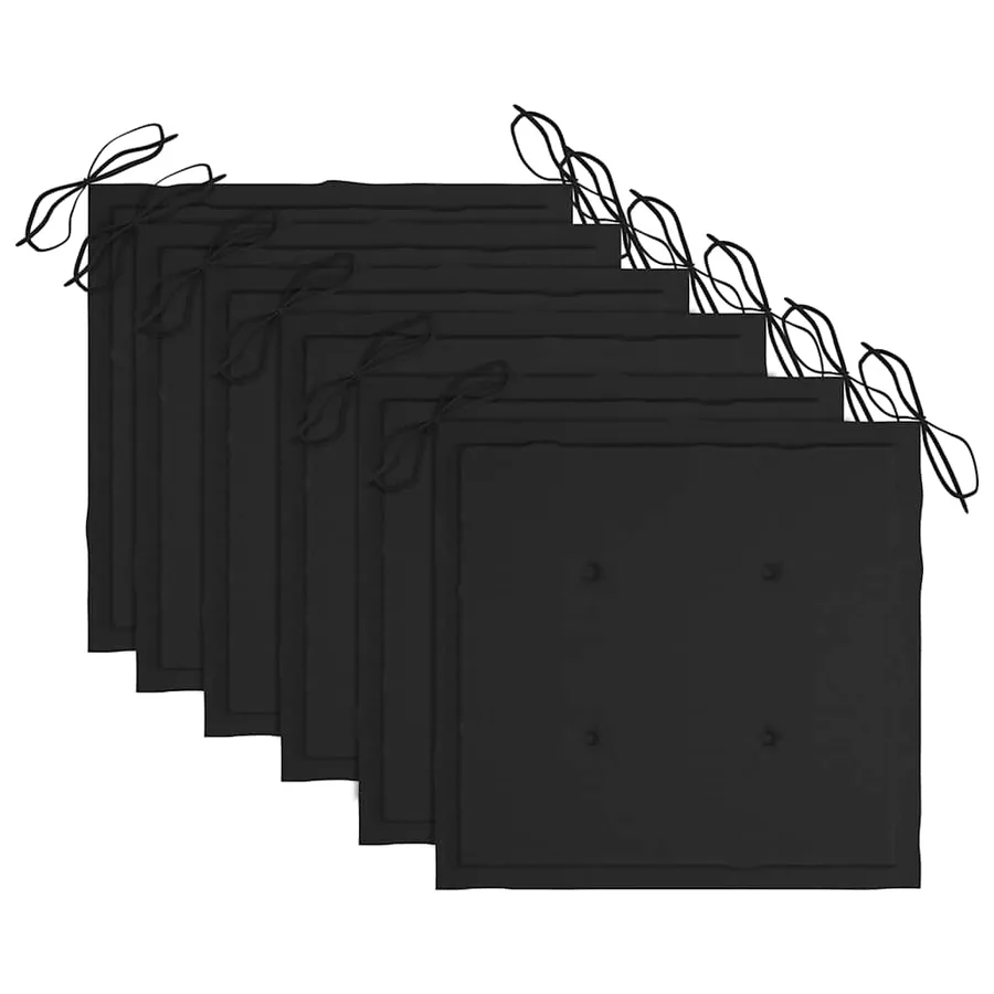 Chaises pliables de jardin lot de 6 avec coussins Bois d'acacia - 9