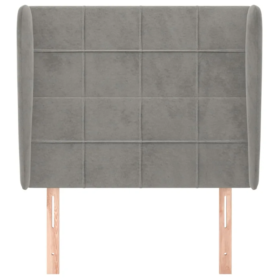 Tête de lit avec oreilles Gris clair 103x23x118/128 cm Velours - 3