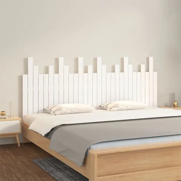 Tête de lit murale Blanc 185x3x80 cm Bois massif de pin