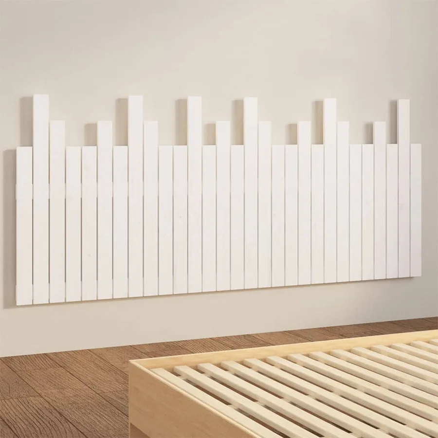 Tête de lit murale Blanc 185x3x80 cm Bois massif de pin - 4
