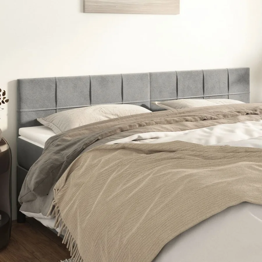 Têtes de lit Gris clair 200x5x78/88 cm Velours