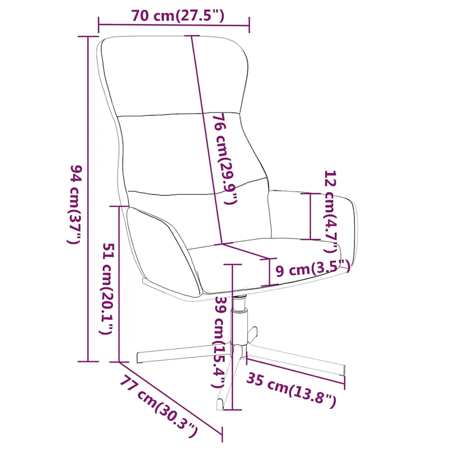 Chaise de relaxation Gris clair Velours - 8