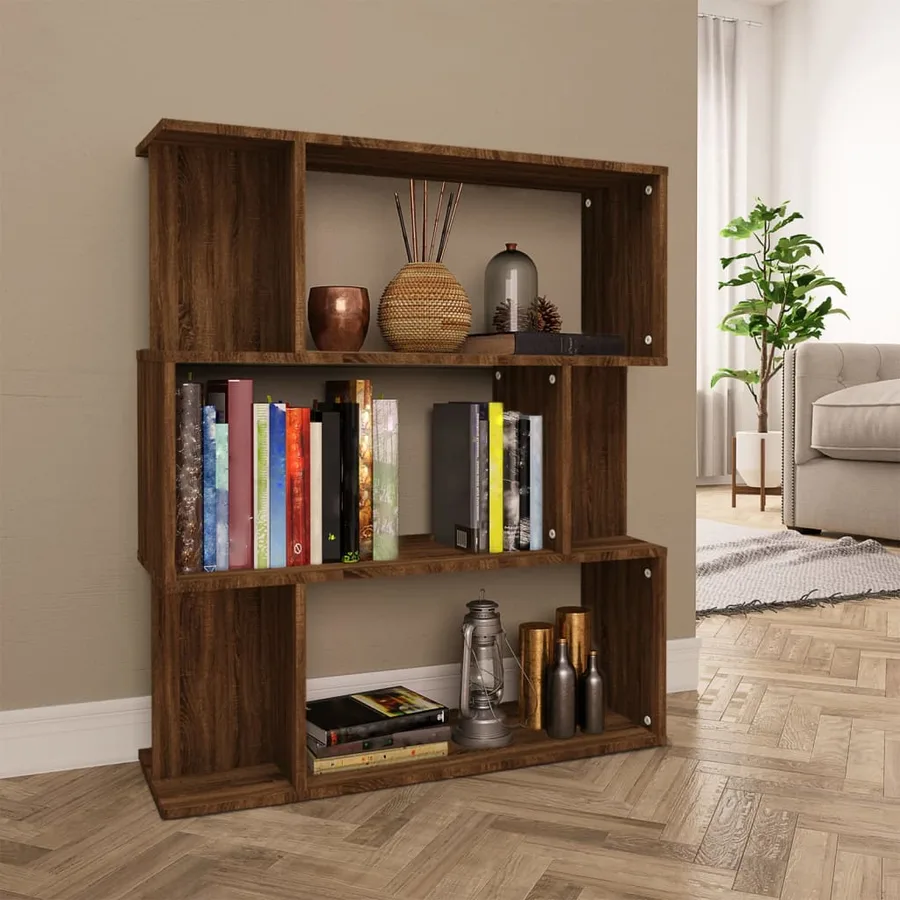 Bibliothèque/Cloison Chêne marron 80x24x96 cm Bois d'ingénierie - 3