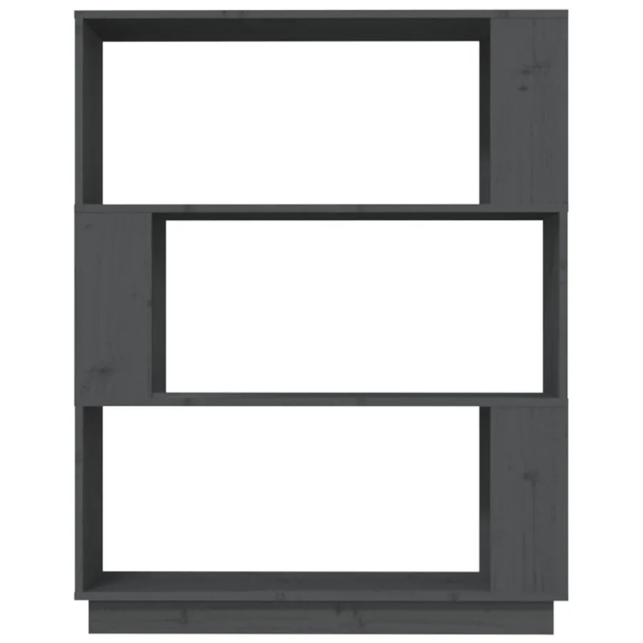 Bibliothèque/Séparateur de pièce Gris 80x25x101 cm Pin massif - 5