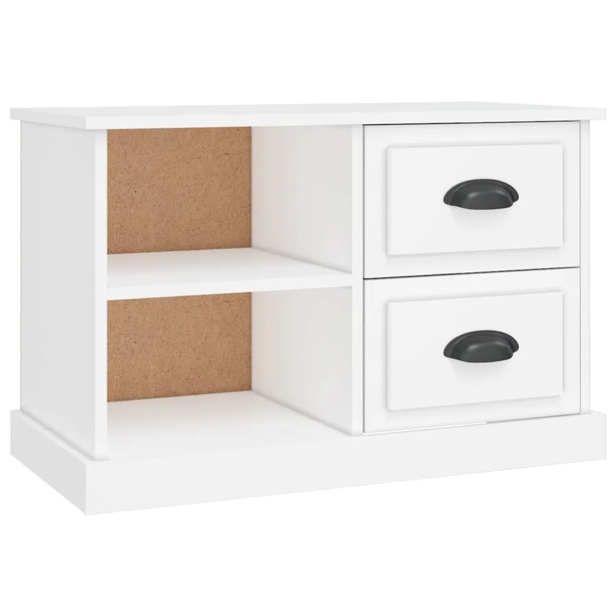 Meuble TV blanc 73x35,5x47,5 cm bois d'ingénierie - 2