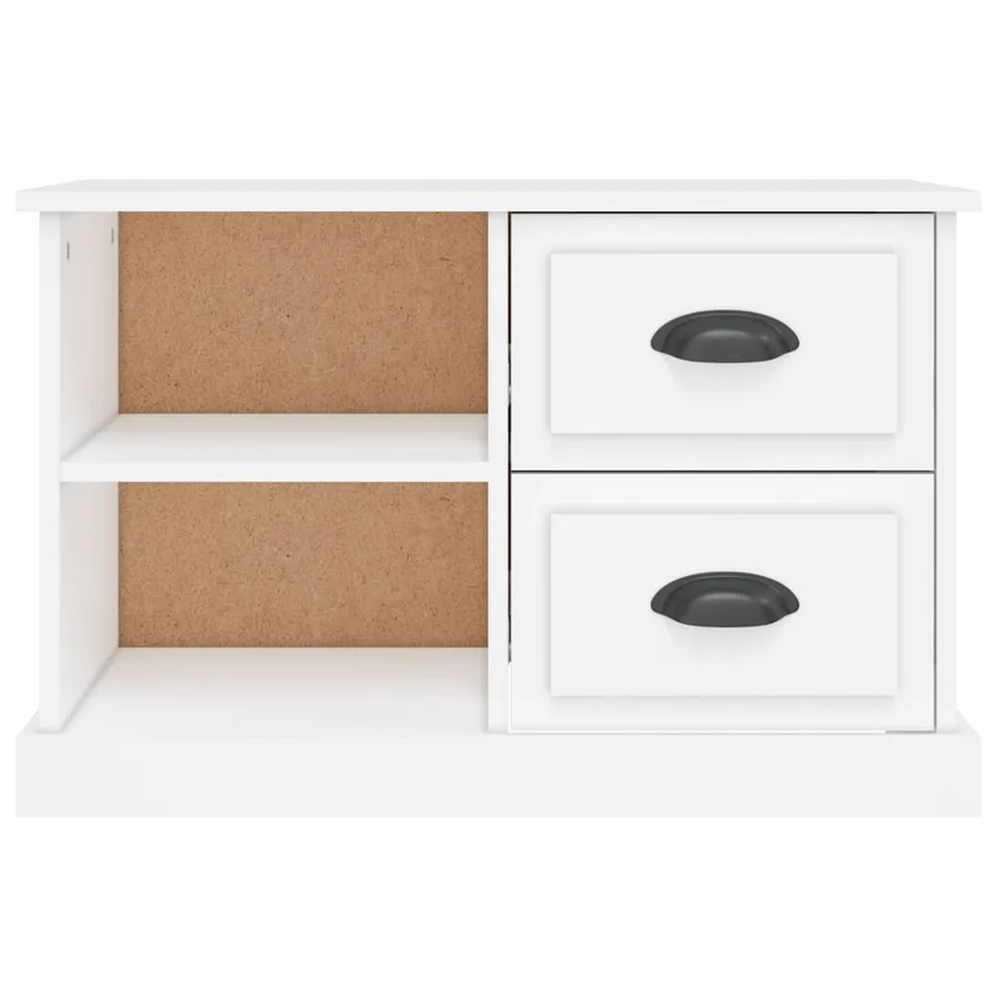 Meuble TV blanc 73x35,5x47,5 cm bois d'ingénierie - 6