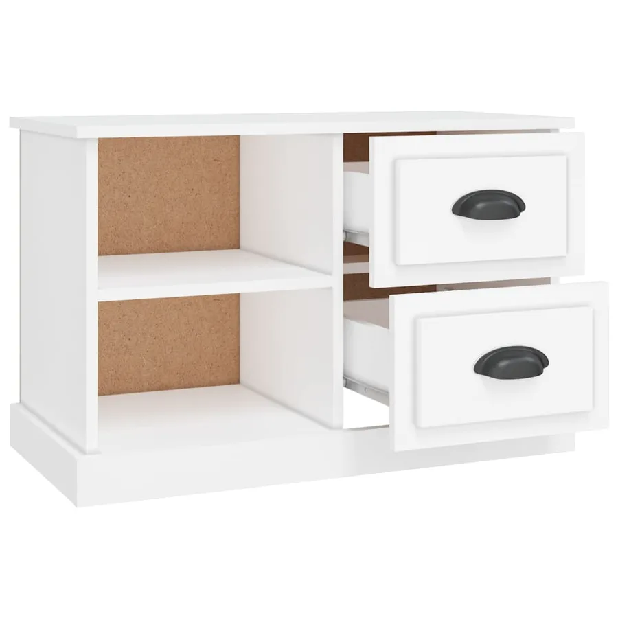 Meuble TV blanc 73x35,5x47,5 cm bois d'ingénierie - 7