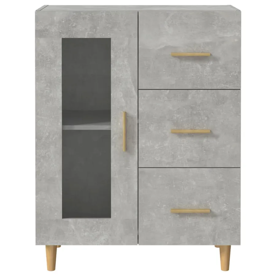 Buffet gris béton 69,5x34x90 cm bois d'ingénierie - 6