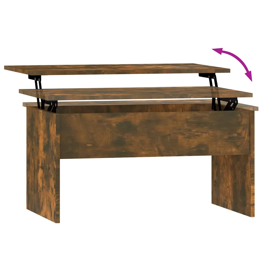 Table basse Chêne fumé 80x50,5x41,5 cm Bois d'ingénierie - 6