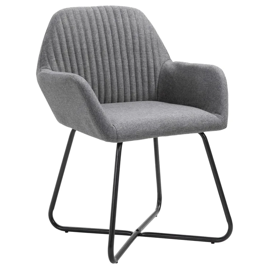 Chaises à manger lot de 2 gris foncé tissu - 2