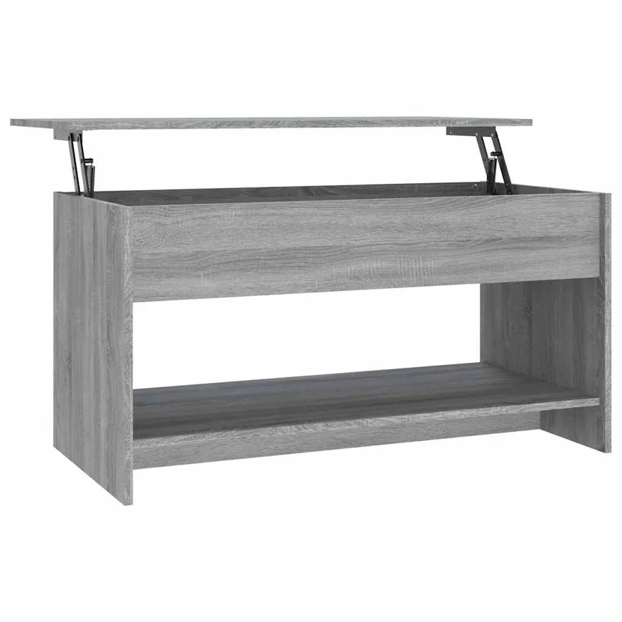 Table basse sonoma gris 102x50x52,5 cm bois d'ingénierie - 2