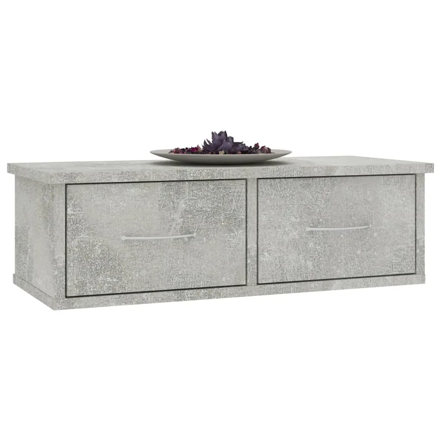 Étagère murale avec tiroirs Gris béton Bois d'ingénierie - 3