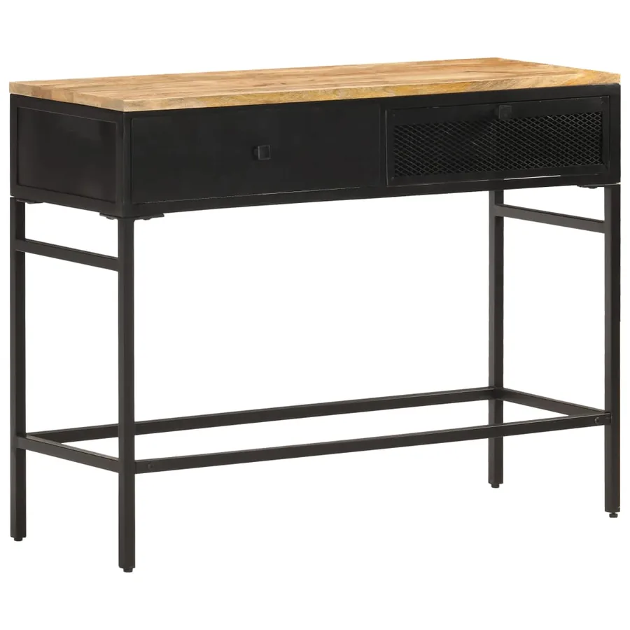 Buffet 100x35x77 cm Bois de manguier massif brut