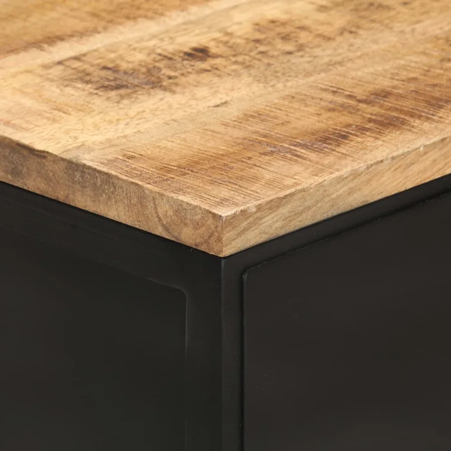 Buffet 100x35x77 cm Bois de manguier massif brut - 4