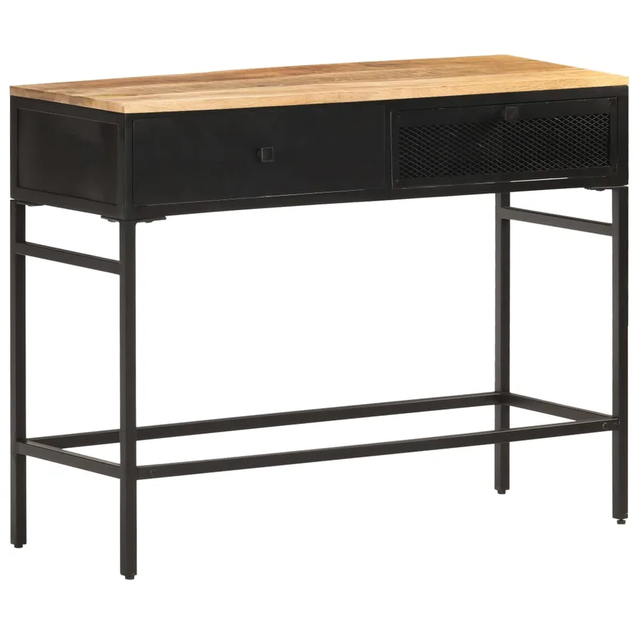Buffet 100x35x77 cm Bois de manguier massif brut - 7