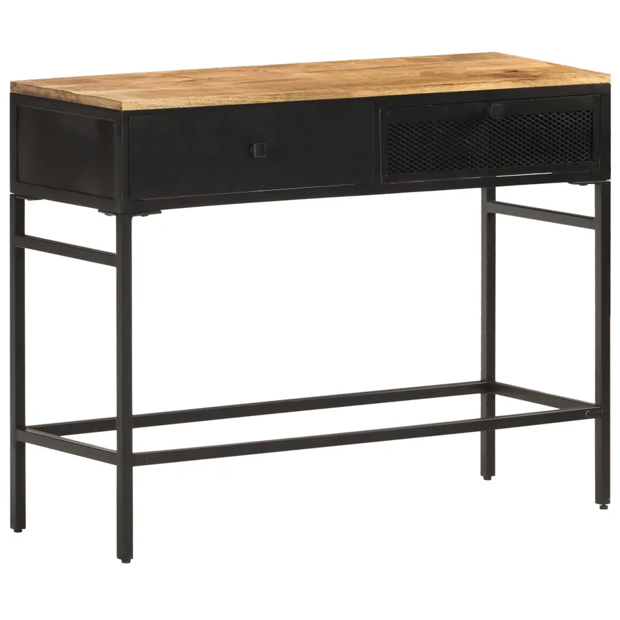 Buffet 100x35x77 cm Bois de manguier massif brut - 8