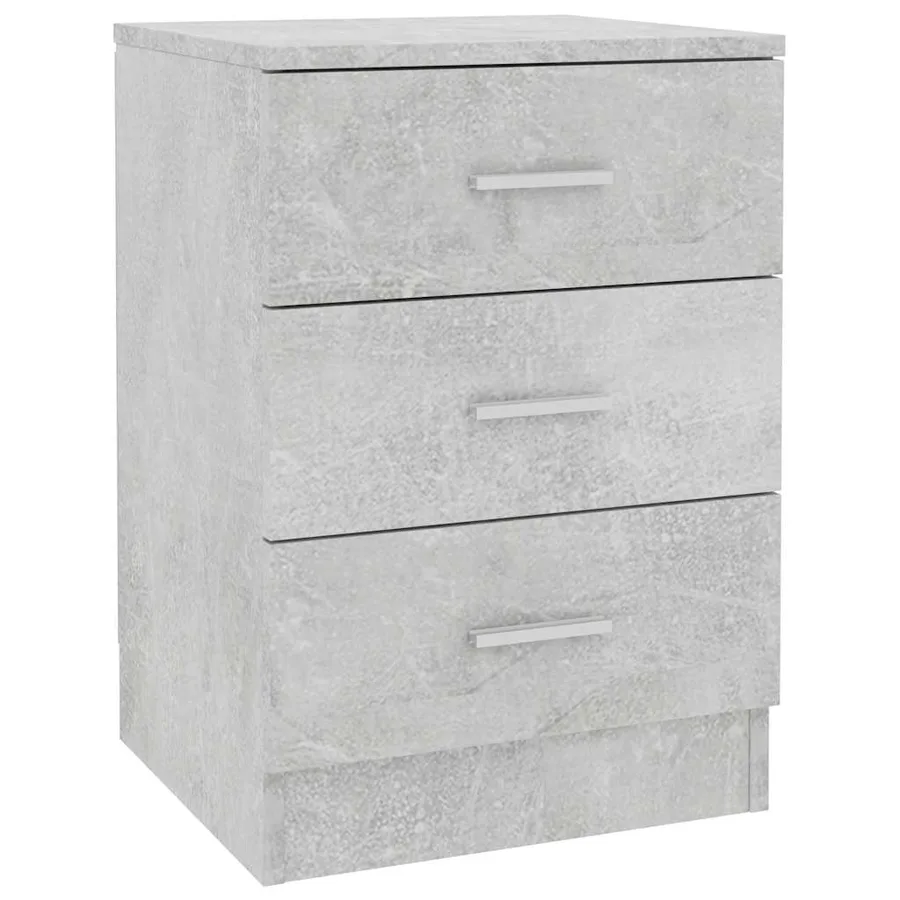 Table de chevet Gris béton 38x35x56 cm Bois d'ingénierie - 2
