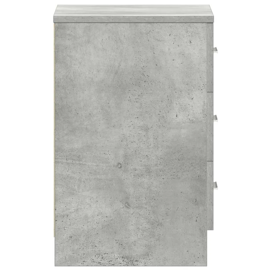 Table de chevet Gris béton 38x35x56 cm Bois d'ingénierie - 7