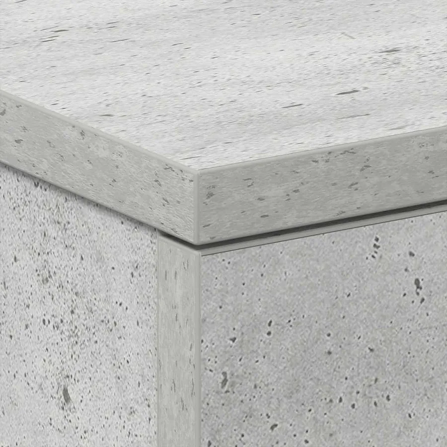 Table de chevet Gris béton 38x35x56 cm Bois d'ingénierie - 9