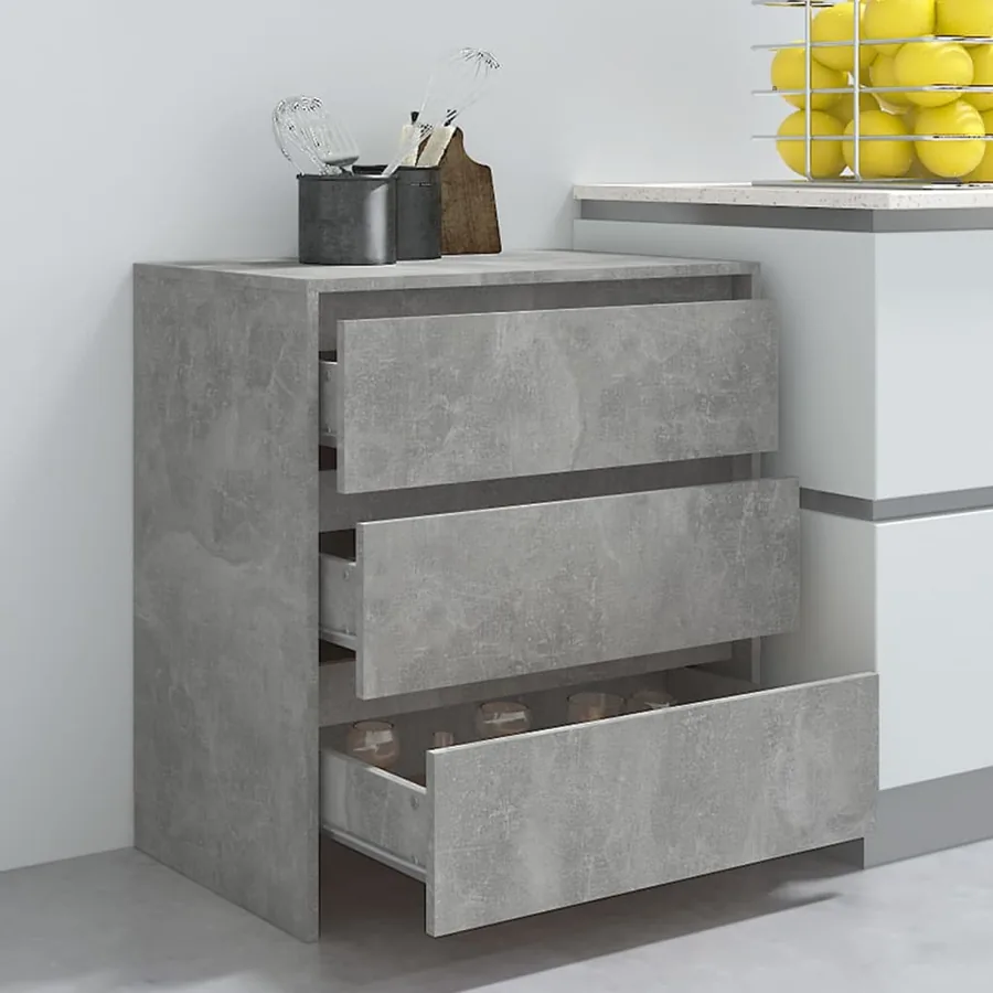 Buffet Gris béton 70x41x75 cm Bois d'ingénierie - 8