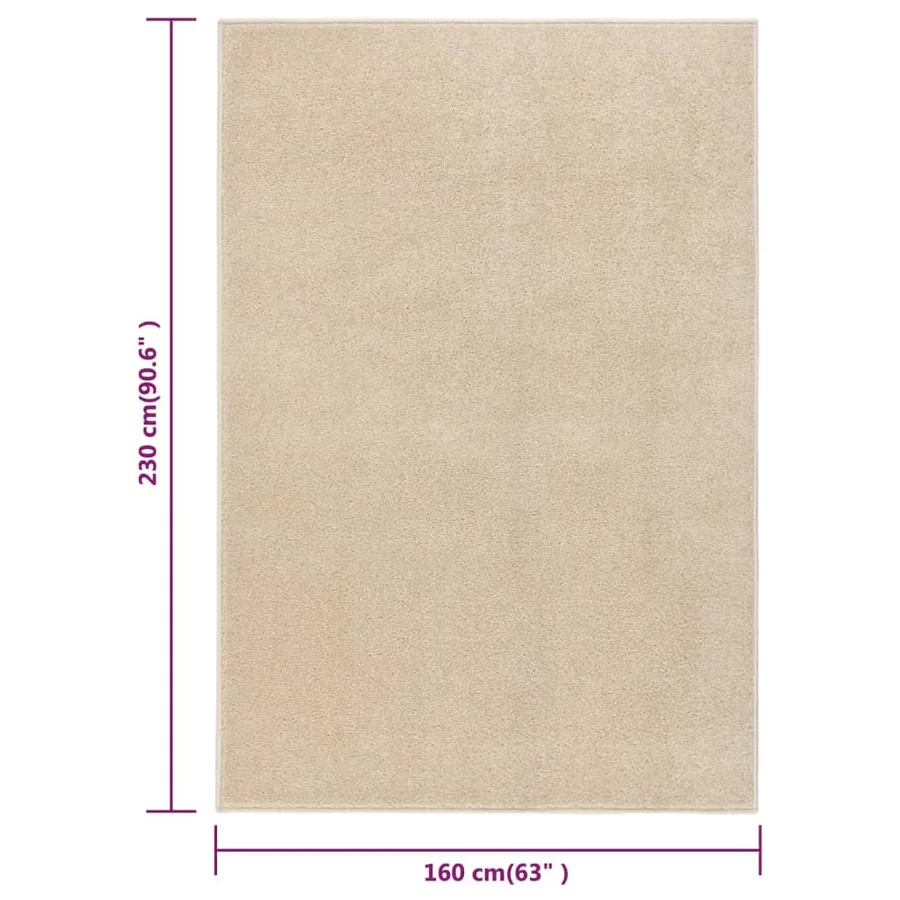 Tapis à poils courts 160x230 cm Beige - 7