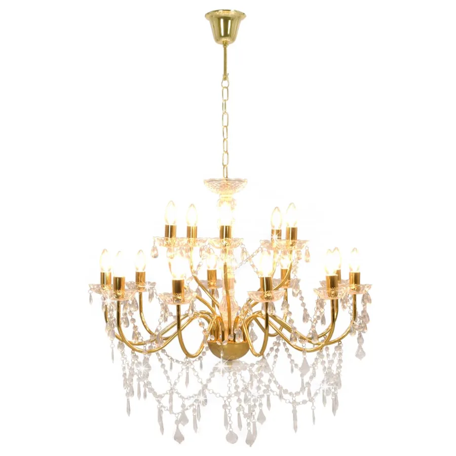 Lustre 2 couches Doré 15 ampoules E14 - 2