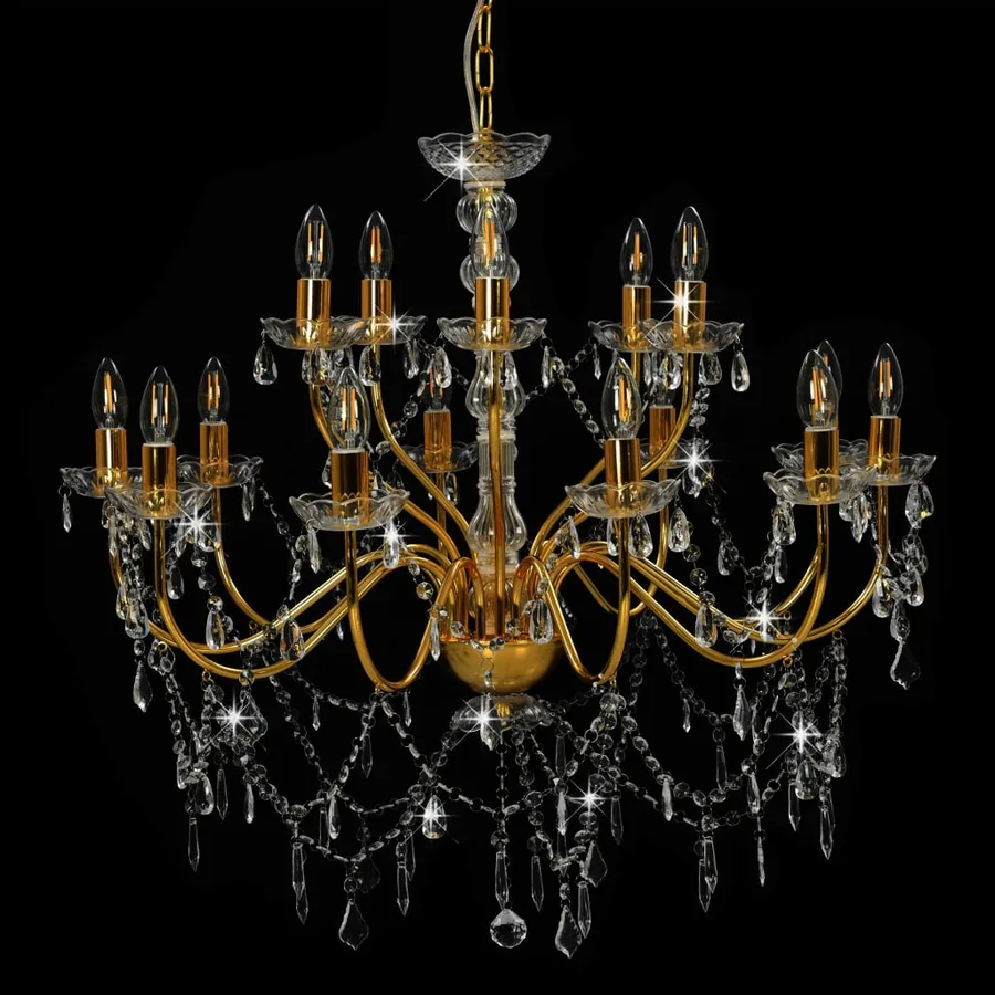 Lustre 2 couches Doré 15 ampoules E14 - 4