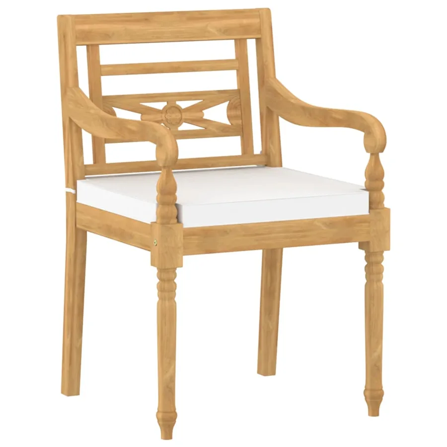 Chaises Batavia lot de 4 avec coussins Bois de teck solide - 3