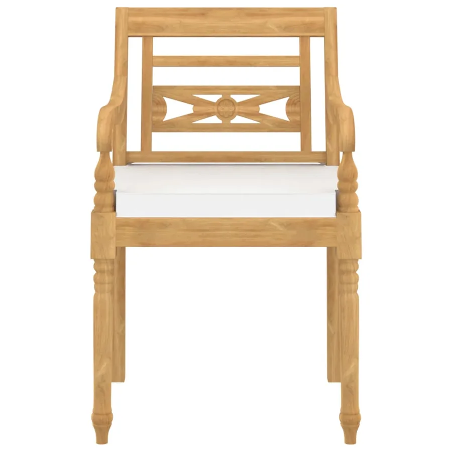 Chaises Batavia lot de 4 avec coussins Bois de teck solide - 4