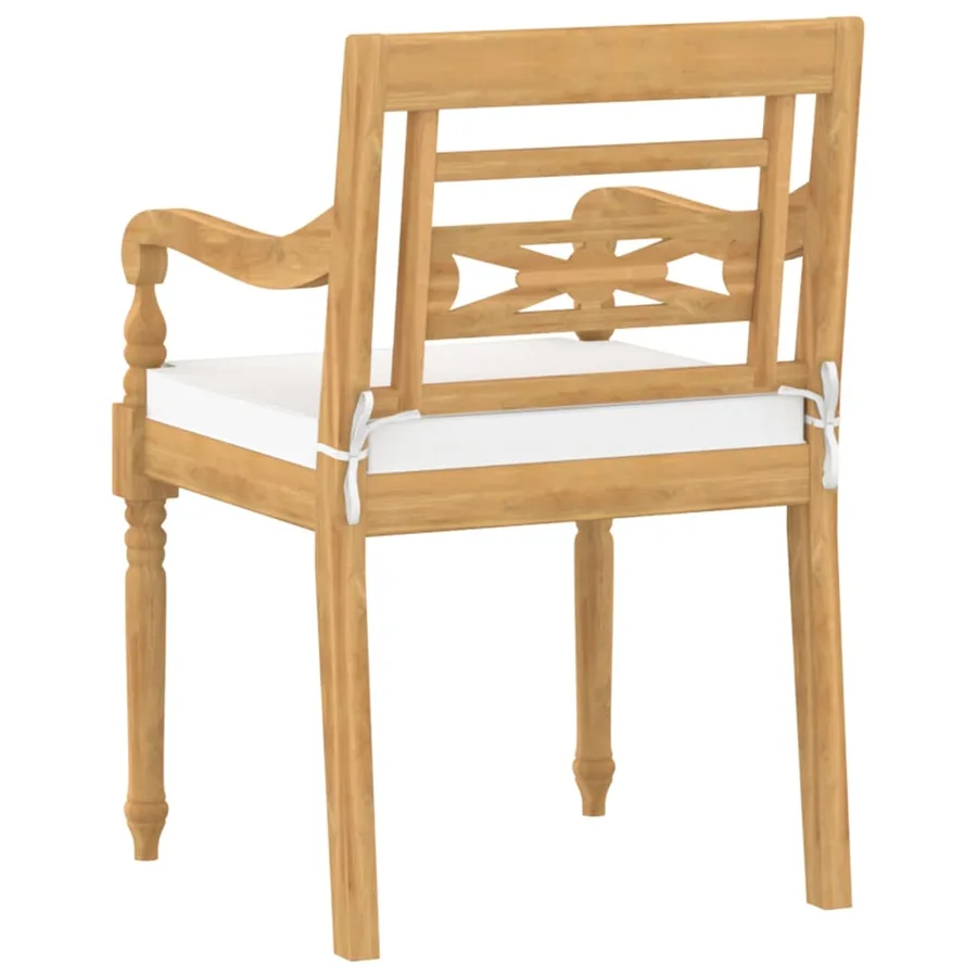 Chaises Batavia lot de 4 avec coussins Bois de teck solide - 6