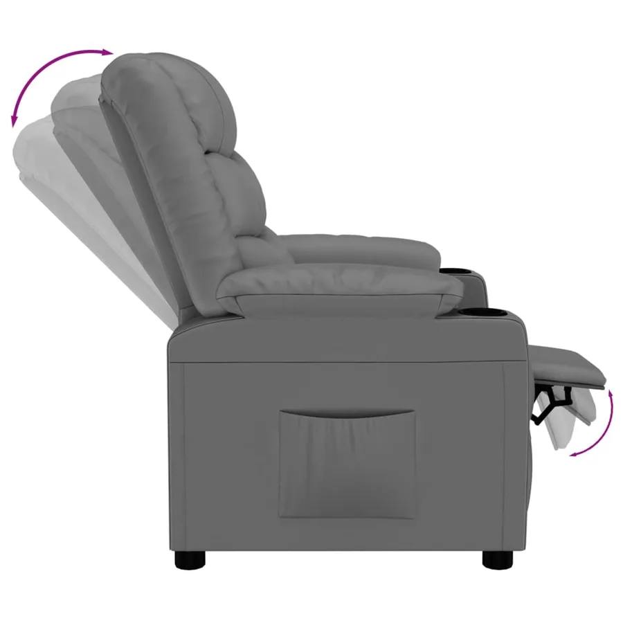 Fauteuil inclinable Gris Similicuir - 6