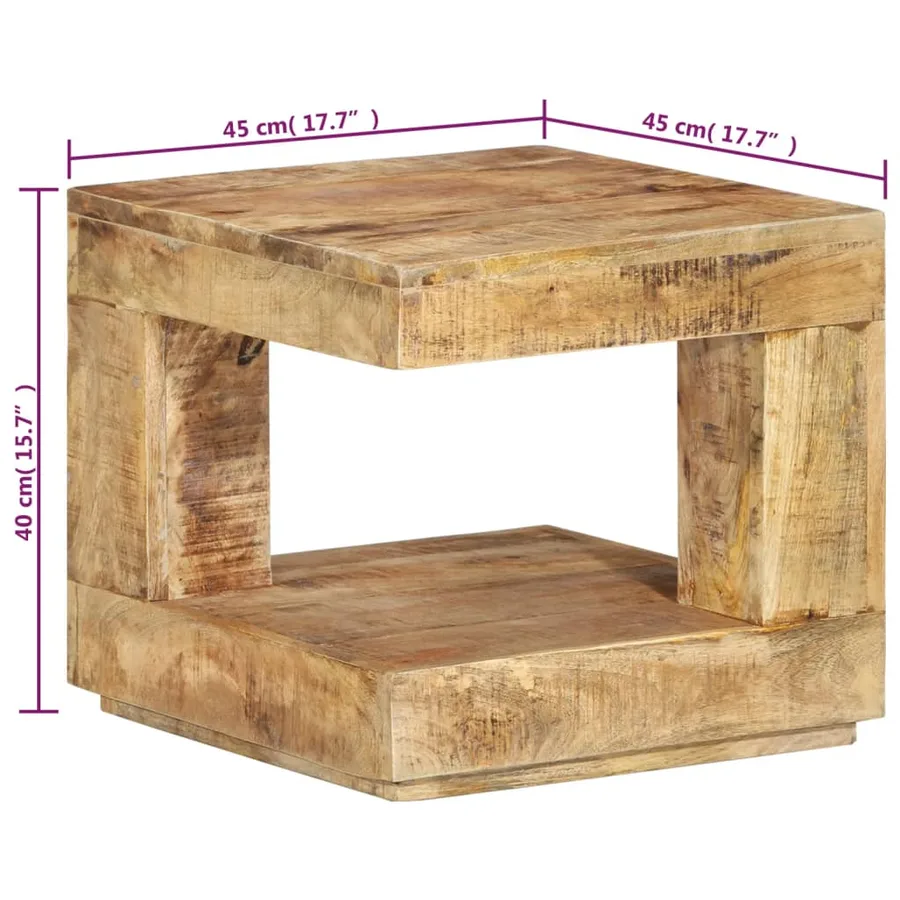 Table basse 45x45x40 cm Bois de manguier massif - 7