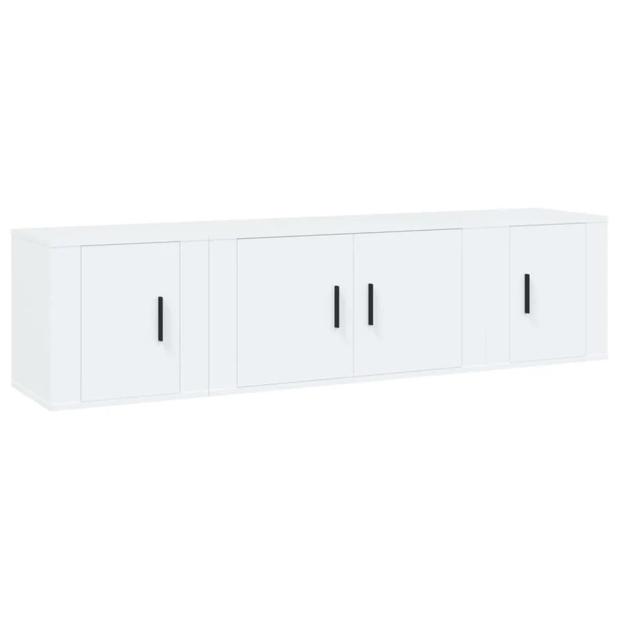 Ensemble de meubles TV 3 pcs Blanc Bois d'ingénierie - 2