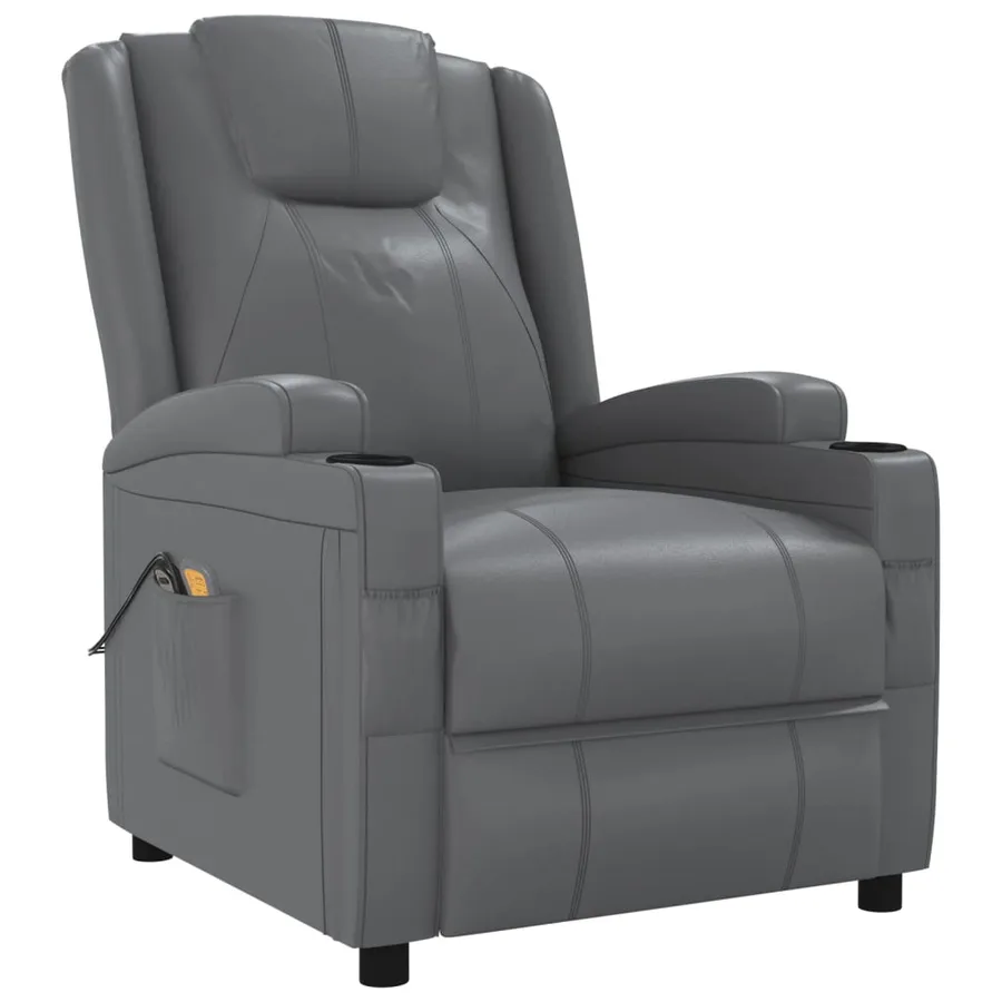 Fauteuil de massage électrique Anthracite Similicuir - 3