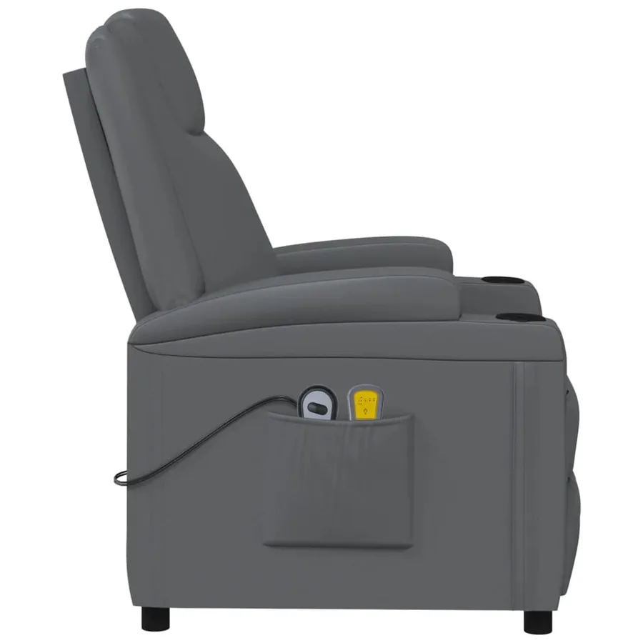 Fauteuil de massage électrique Anthracite Similicuir - 5