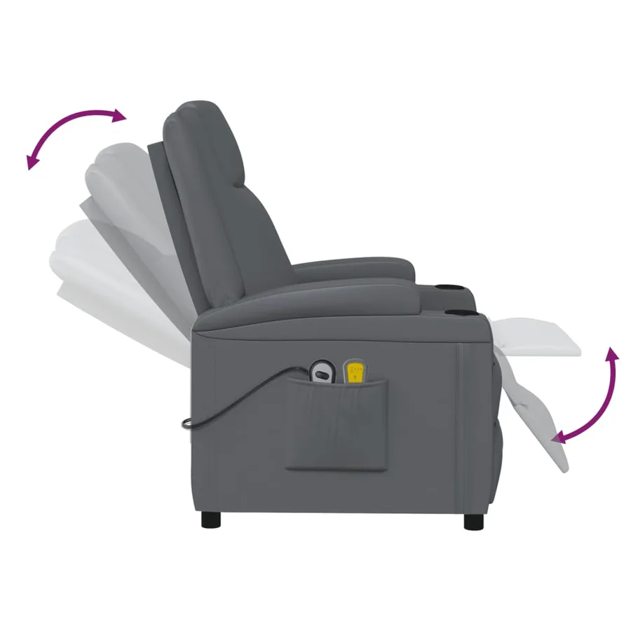 Fauteuil de massage électrique Anthracite Similicuir - 7