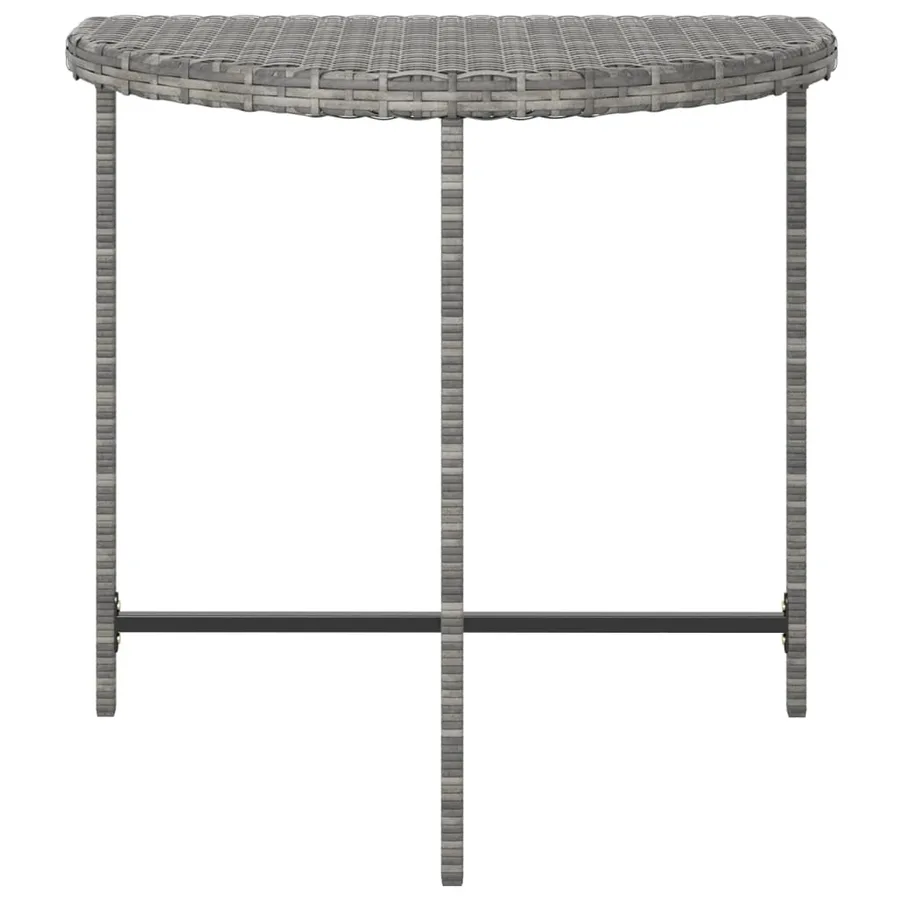 Table de jardin Gris 80x50x75 cm Résine tressée - 4