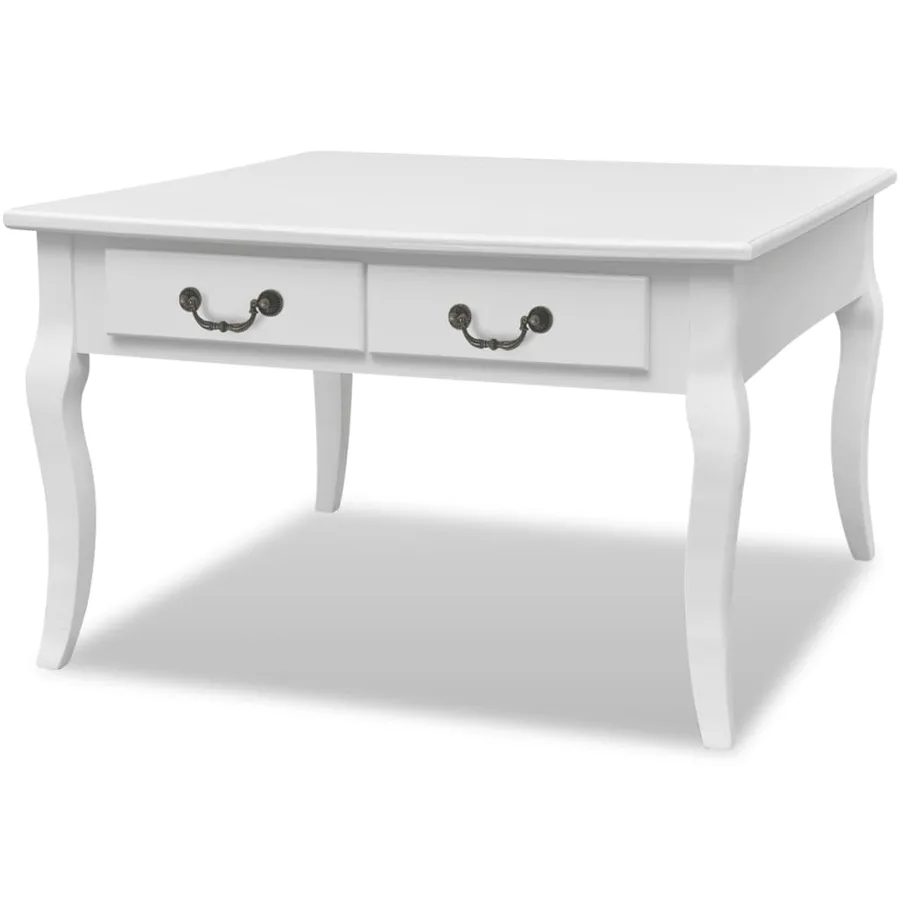 Table basse avec 4 tiroirs Blanc - 2