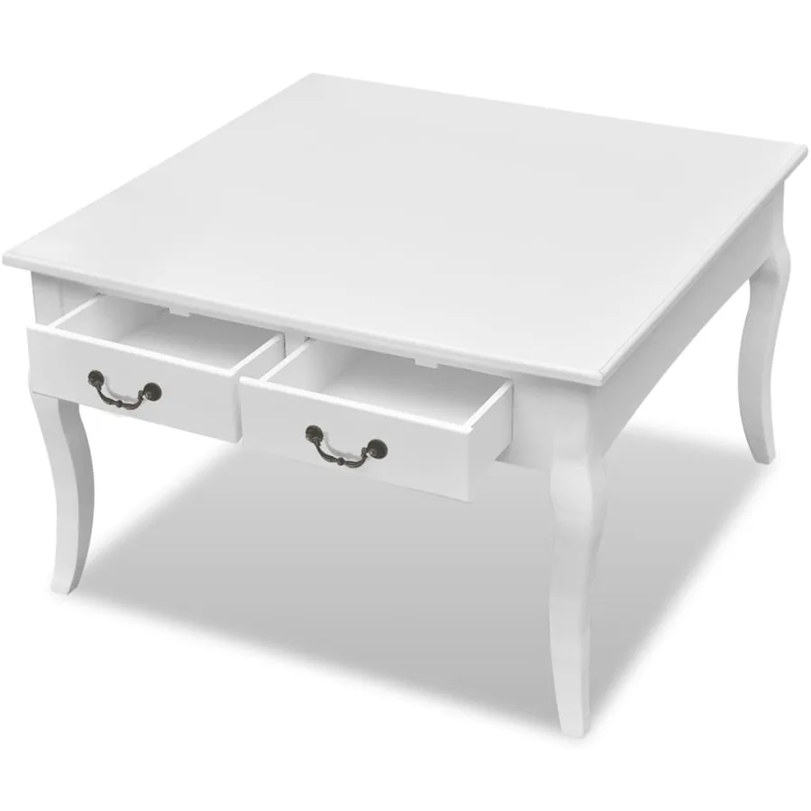 Table basse avec 4 tiroirs Blanc - 3