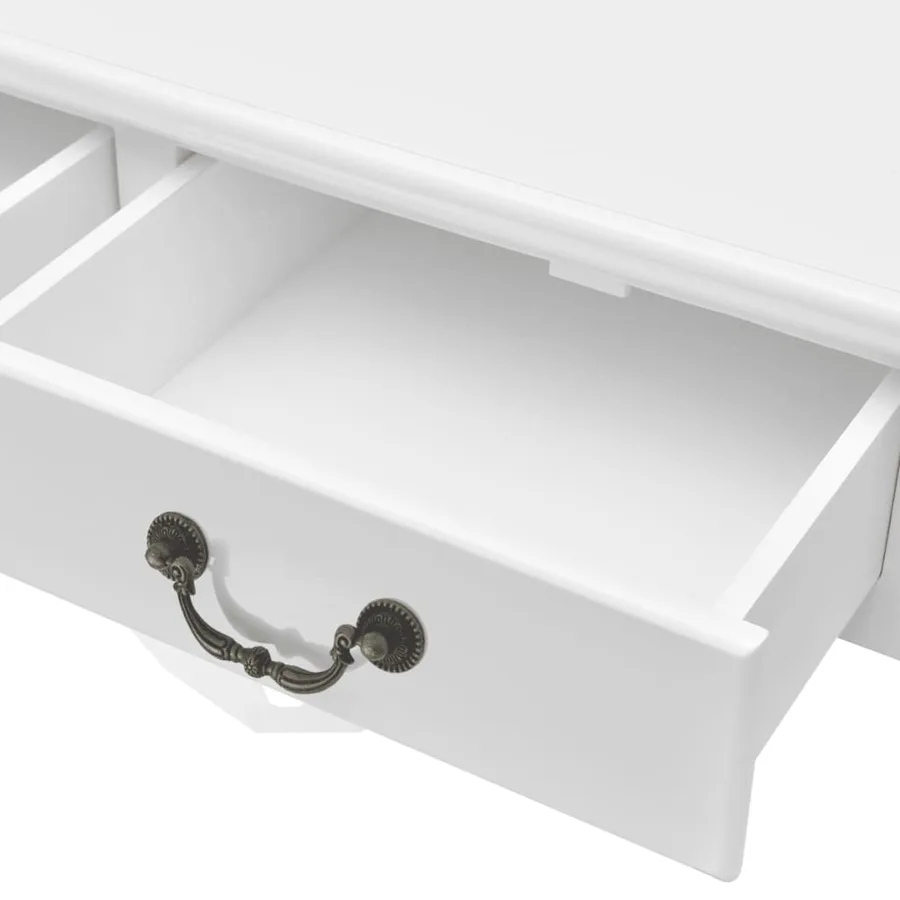 Table basse avec 4 tiroirs Blanc - 6