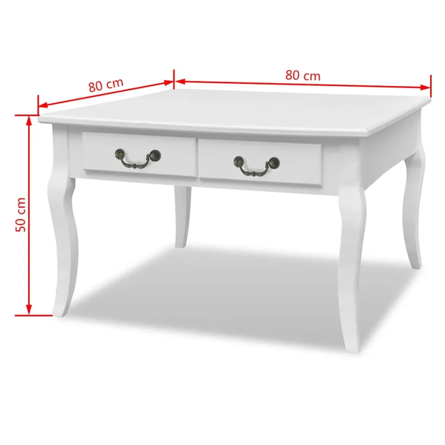 Table basse avec 4 tiroirs Blanc - 7