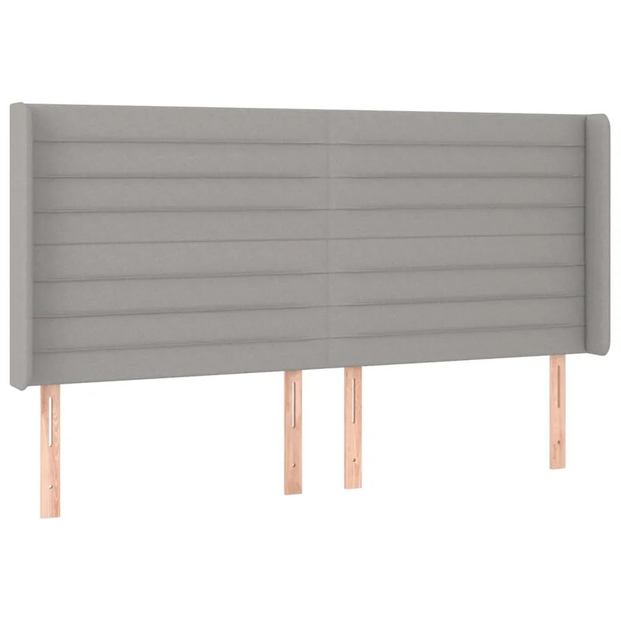 Tête de lit à LED Gris clair 203x16x118/128 cm Tissu - 3