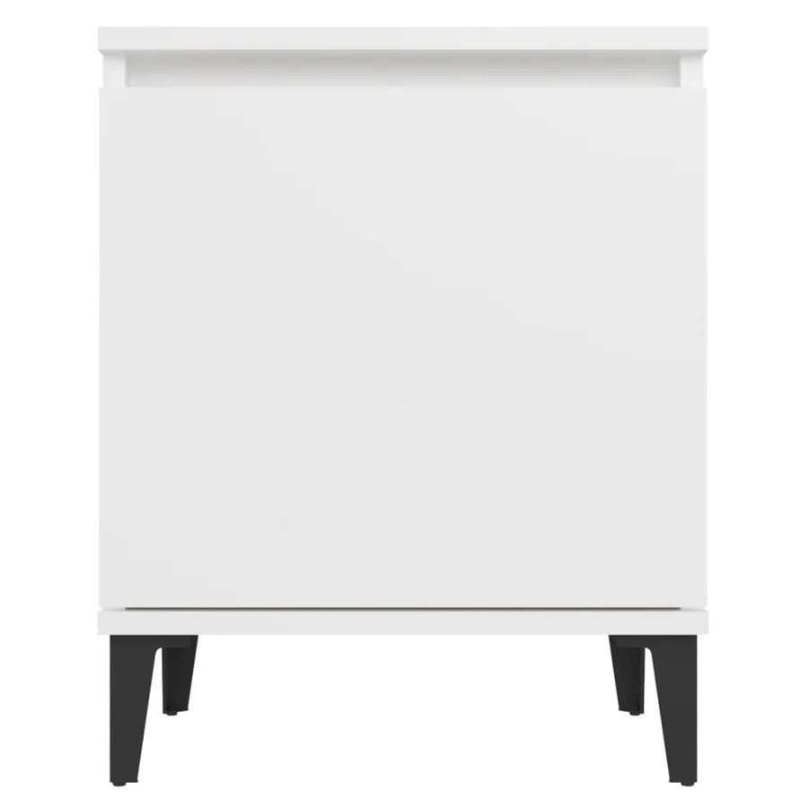 Table de chevet avec pieds en métal blanc 40x30x50 cm - 4