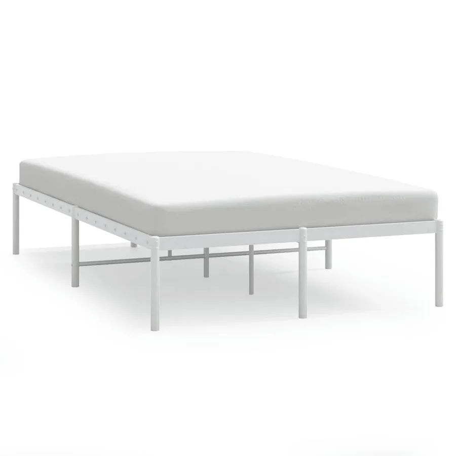 Cadre de lit métal sans matelas blanc 120x200 cm - 2