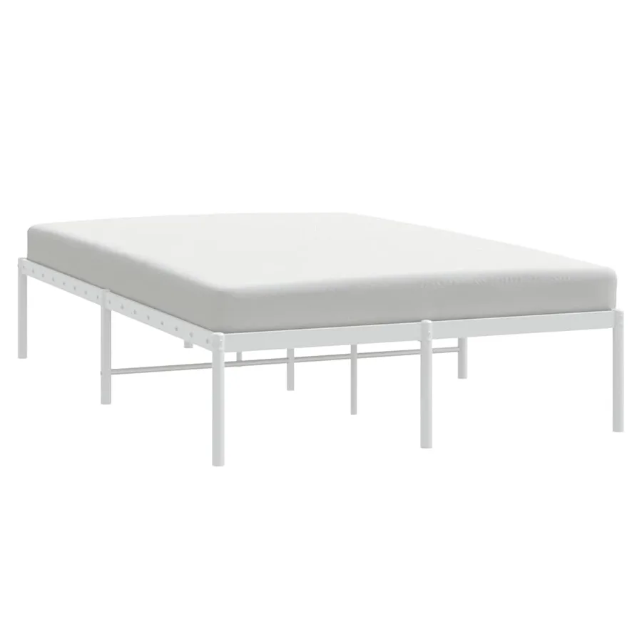 Cadre de lit métal sans matelas blanc 120x200 cm - 4