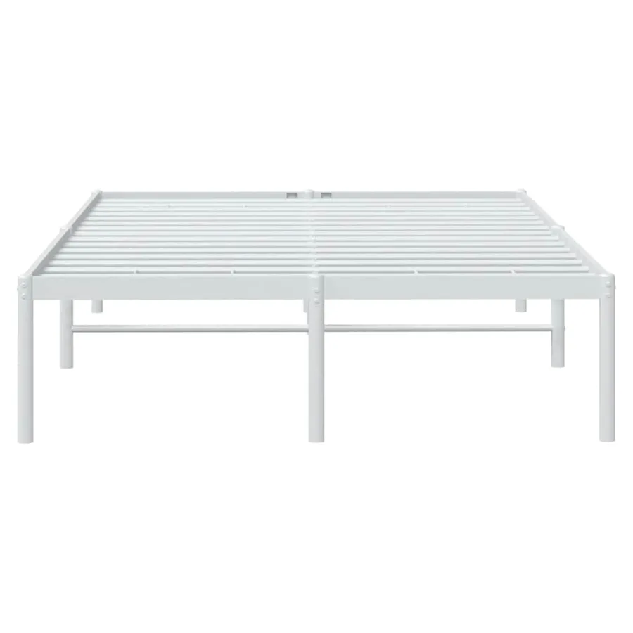 Cadre de lit métal sans matelas blanc 120x200 cm - 5