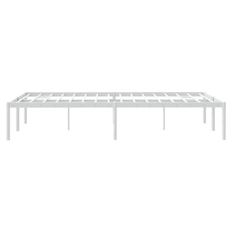 Cadre de lit métal sans matelas blanc 120x200 cm - 6