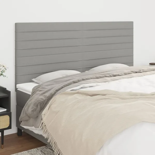 Tête de lit Gris clair 200x5x118/128 cm Tissu