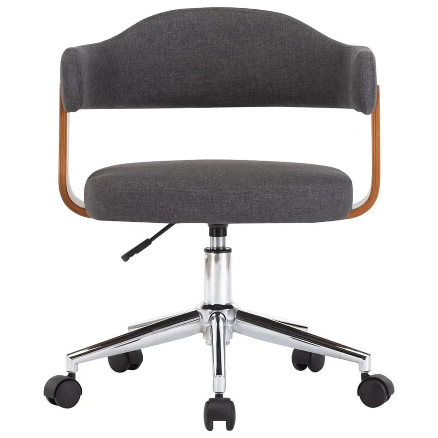 Chaise pivotante à manger Gris Bois courbé et tissu - 3