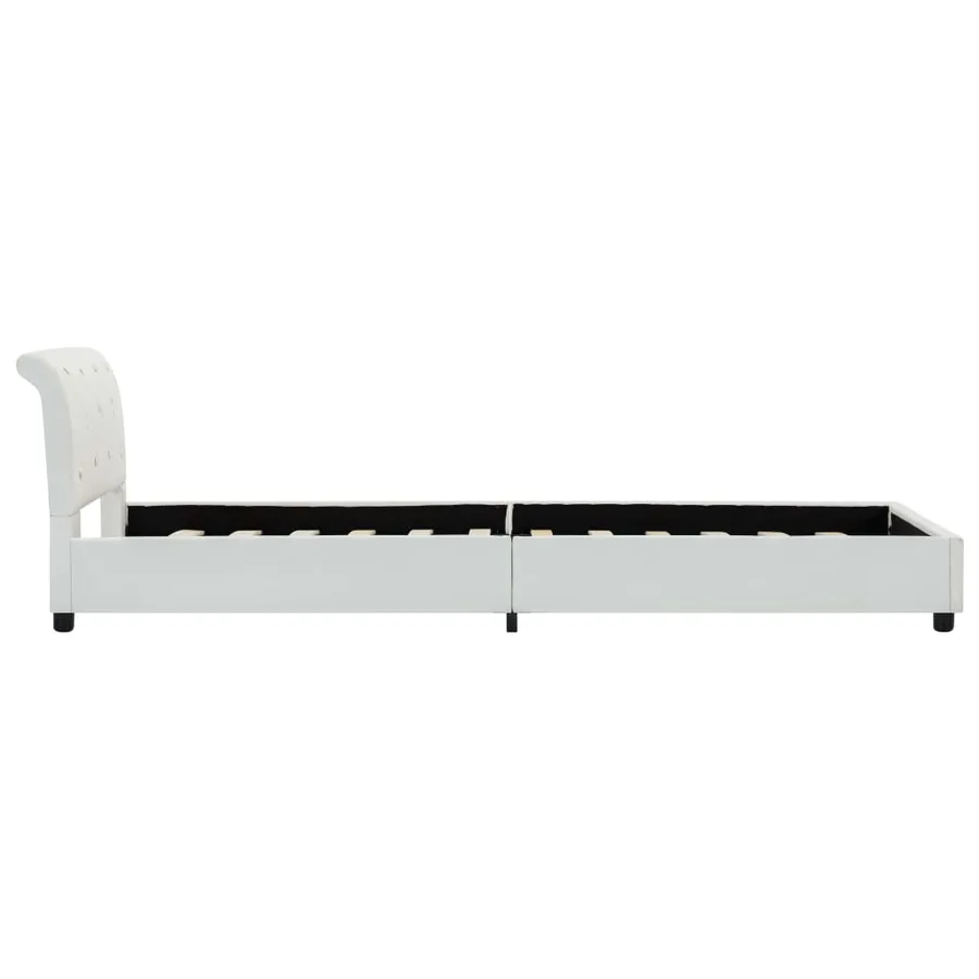 Cadre de lit sans matelas blanc similicuir 90x200 cm - 6
